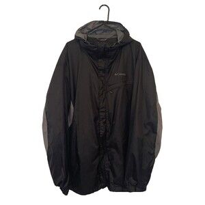 Columbia Sportswear Men's Black Hooded Windbreaker Jacket Mesh Lined Size XLT